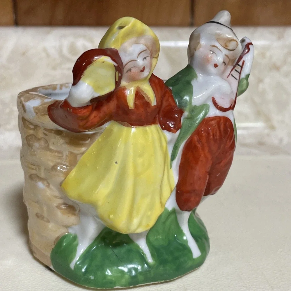 Vintage Iridescence Mini Planter‎ Whimsical Figurines Made In Occupied Japan